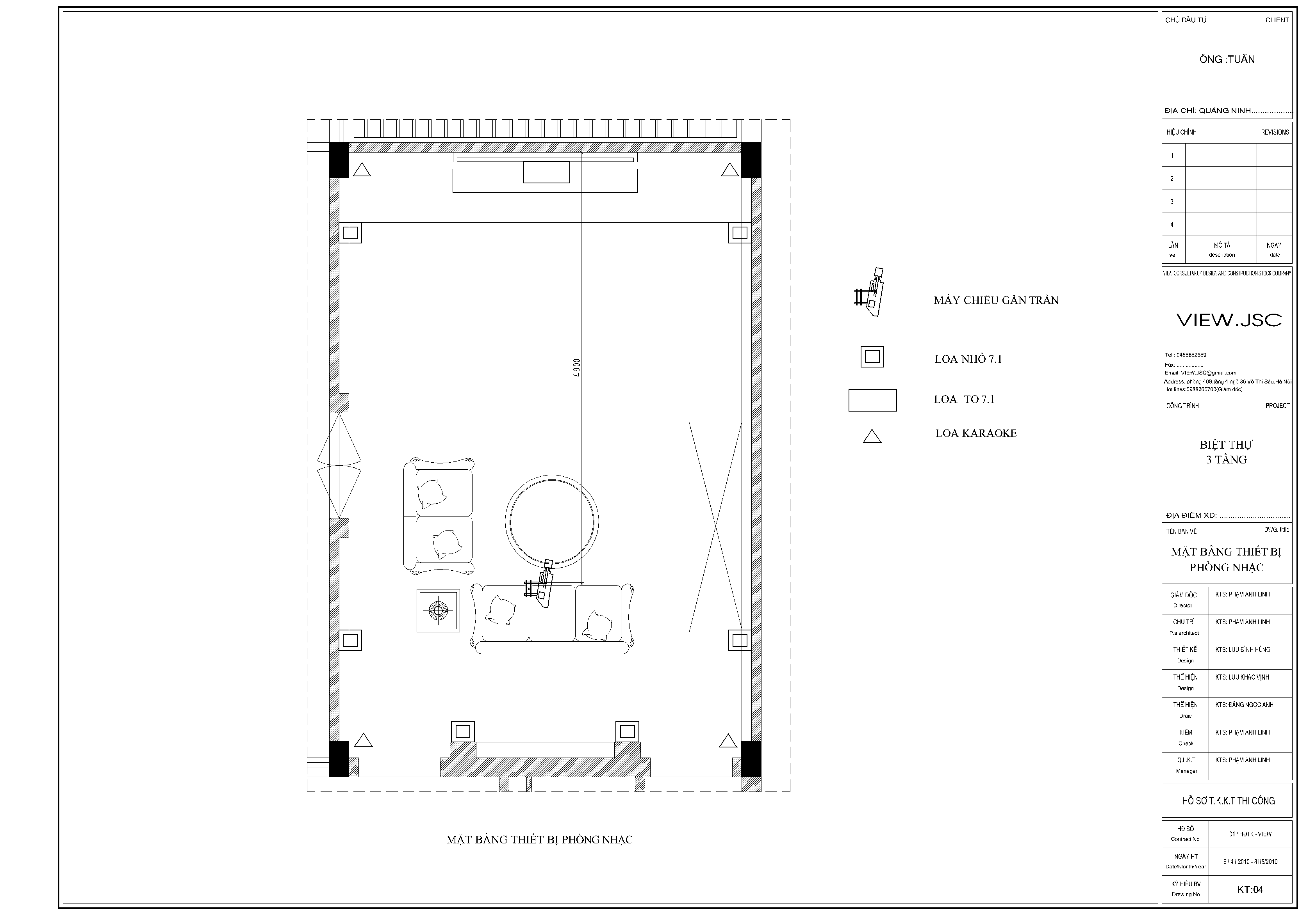 Bản vẽ phòng xem phim