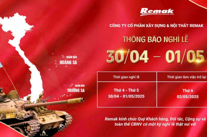 REMAK THÔNG BÁO LỊCH NGHỈ LỄ 30/4 & 1/5