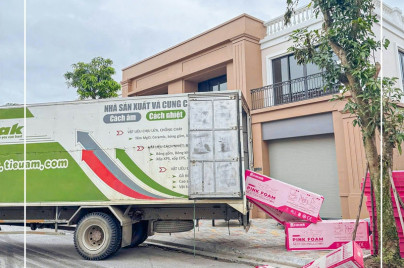 Tấm Xốp Cách Âm Cách Nhiệt, Tôn Nền Remak® Xps – Sắc Hồng Rực Rỡ Cho Công Trình Hiện Đại Tại KĐT Vinhomes Vũ Yên (Hải Phòng)